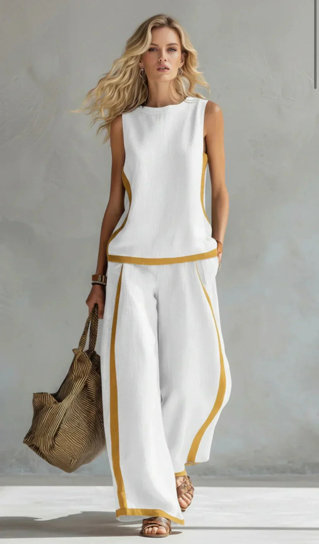 Leila Elegant Two-Piece Set in White